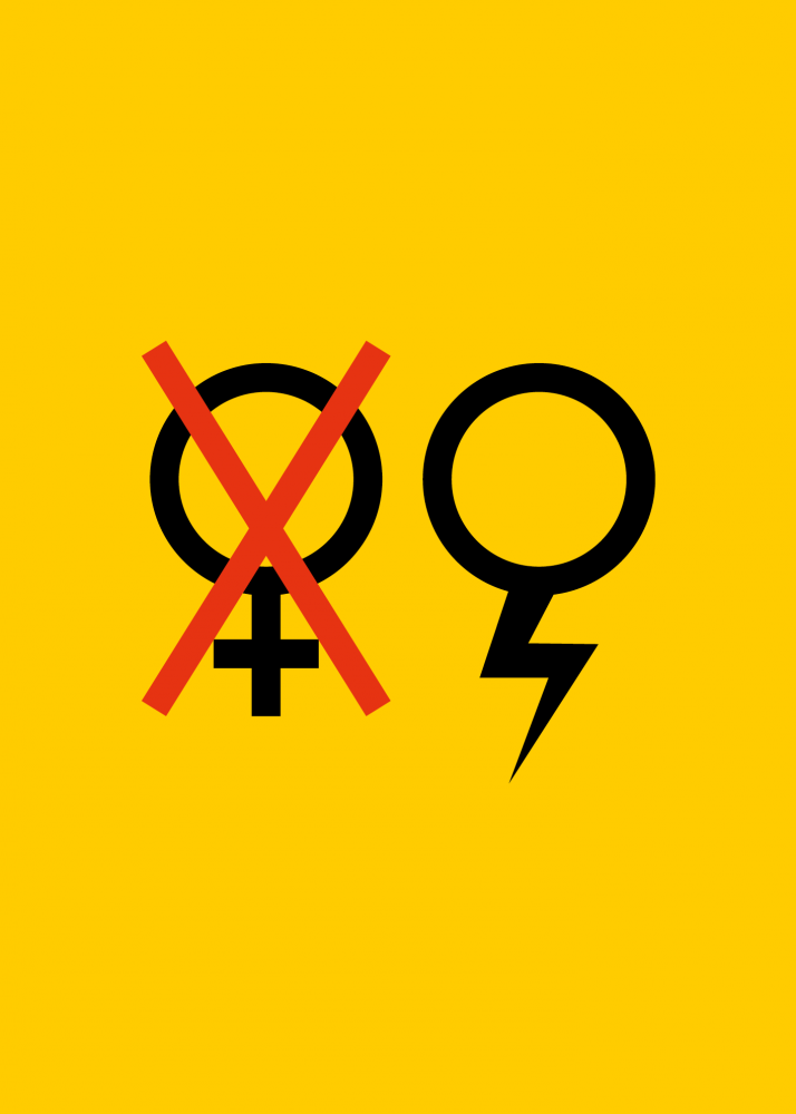 Płeć walcząca.&amp;nbsp;Odcinamy już ten krzyżyk.Plakat na Strajk Kobiet w październiku 2020. Można sobie ściągnąć plik do druku dzięki wspaniałemu Pogotowiu Graficznemu:&amp;nbsp;https://pogotowie.tumblr.com/